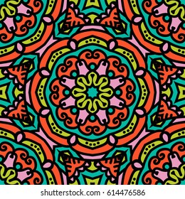 Seamless Pattern With Ethnic Ornament. Abstract Background For Design