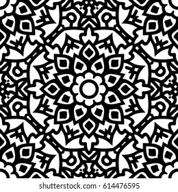 Seamless Pattern With Ethnic Ornament. Abstract Background For Design