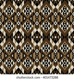 Seamless pattern with ethnic ornament. Aztec stylized abstract background.