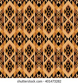 Seamless pattern with ethnic ornament. Boho style abstract background. Tribal aztec design.