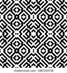Seamless pattern with ethnic ornament. Embroidery background. Tribal wallpaper. Ethnical folk image. Tribe motif. Ancient mosaic. Digital paper, web design, textile print, backdrop. Vector art work.