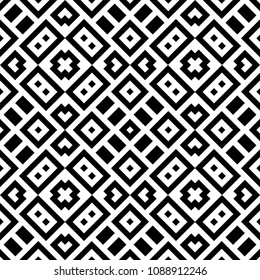 Seamless pattern with ethnic ornament. Embroidery background. Tribal wallpaper. Ethnical folk image. Tribe motif. Ancient mosaic. Digital paper, web design, textile print, backdrop. Vector art work.
