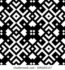 Seamless pattern with ethnic ornament. Embroidery background. Tribal wallpaper. Ethnical folk image. Tribe motif. Ancient mosaic. Digital paper, web design, textile print, backdrop. Vector art work.