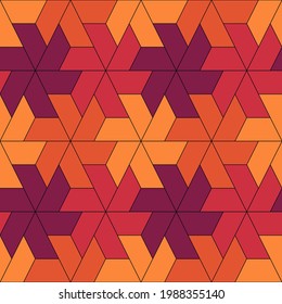 Seamless pattern. Ethnic ornament. Geometric background. Tribal wallpaper. Ethnical image. Tribe motif. Ancient mosaic. Digital paper. Folk web design. Textile print backdrop. Vector artwork