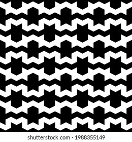 Patrón sin foco. Ornamento étnico. Fondo geométrico. Papel tapiz tribal. Imagen étnica. Motivo de la tribu. Mosaico antiguo. Papel digital. Diseño web popular. Fondo de impresión textil. Obra de arte vectorial.