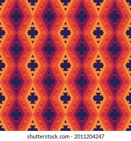 Seamless pattern. Ethnic ornament. Geometric background. Tribal wallpaper. Ethnical image. Tribe motif. Ancient mosaic. Digital paper. Folk web design. Textile print backdrop. Vector art.