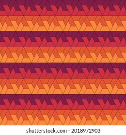 Patrón sin foco. Ornamento étnico. Fondo geométrico. Papel tapiz tribal. Imagen étnica. Motivo de la tribu. Mosaico antiguo. Papel digital. Diseño web popular. Fondo de impresión textil. Ilustración vectorial.