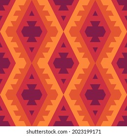 Seamless pattern. Ethnic ornament. Geometric background. Tribal wallpaper. Ethnical image. Tribe motif. Ancient mosaic. Digital paper. Folk web design. Textile print backdrop. Vector artwork.