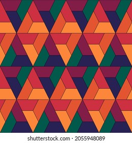 Seamless pattern. Ethnic ornament. Geometric background. Tribal wallpaper. Ethnical image. Tribe motif. Ancient mosaic. Digital paper. Folk web design. Textile print backdrop. Vector work.