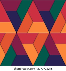Nahtloses Muster. Ethnische Ornamente. Geometrischer Hintergrund. Tribale Tapete. Ethnisches Bild. Stammesmotiv. Altes Mosaik. Digitales Papier. Folk Web Design. Stoffdruck-Hintergrund. Vektorgrafik.