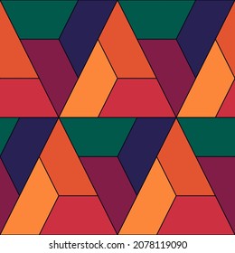 Nahtloses Muster. Ethnische Ornamente. Geometrischer Hintergrund. Tribale Tapete. Ethnisches Bild. Stammesmotiv. Altes Mosaik. Digitales Papier. Folk Web Design. Stoffdruck-Hintergrund. Vektorgrafik