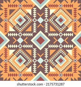 seamless pattern with ethnic ornament orange and brown colors