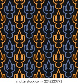 Seamless pattern with ethnic ornament. Retro abstract illustration.