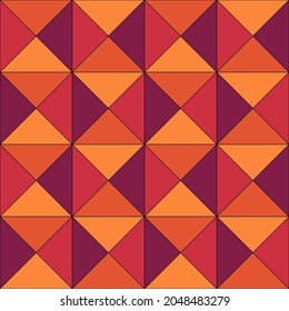 Patrón sin foco. Ornamento étnico. Fondo de triángulos. Papel tapiz tribal. Imagen étnica. El motivo de las formas triangulares. Mosaico antiguo. Papel digital. Diseño web popular. Fondo de impresión textil. Arte vectorial.