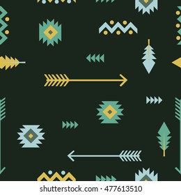 seamless pattern  ethnic print vector background. tribal  arrows