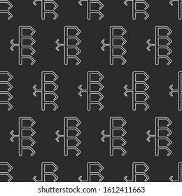 Seamless pattern with ethnic Scandinavian elements on a dark background
