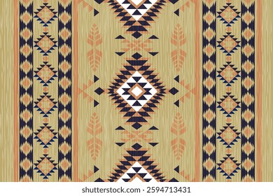   seamless pattern. Ethnic South Western decor style. Ikat Boho geometric ornament. Vector seamless pattern. Mexican blanket, rug. Woven carpet
