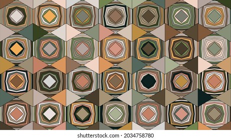 Seamless pattern, ethnic style. abstract background. square, triangle, circle, rhombus. used as a fabric design, or room decoration, etc. 
