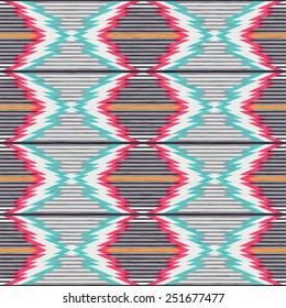 Seamless pattern in ethnic style. Abstract background. Vector illustration. Antique American Navajo textile. 