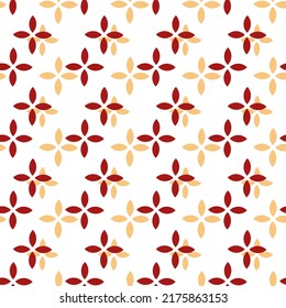 Patrón sin foco de estilo étnico. Ornamento de color rojo.
