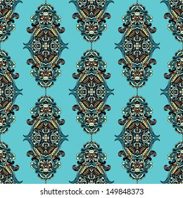 Seamless Pattern in Ethnic Style for Fabric and wallpaper