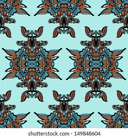 Seamless Pattern in Ethnic Style for Fabric and wallpaper
