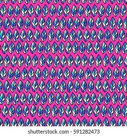 Seamless pattern in ethnic style with leaves, vector   
