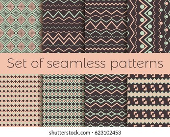 Seamless pattern in ethnic style. Tribal seamless texture, style hippie. Boho stripes. Vector illustration