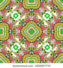 Seamless pattern ethnic style. Vintage decorative texture. Indian, arabic motive.