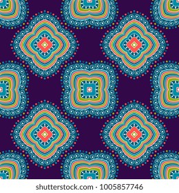 Seamless pattern ethnic style. Vintage decorative texture. Indian, arabic motive.