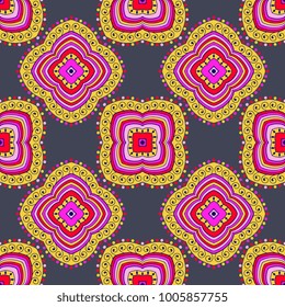 Seamless pattern ethnic style. Vintage decorative texture. Indian, arabic motive.