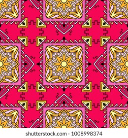 Seamless pattern ethnic style. Vintage decorative texture. Indian, arabic motive.