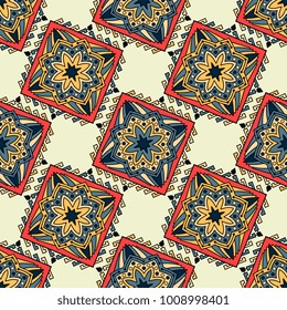 Seamless pattern ethnic style. Vintage decorative texture. Indian, arabic motive.