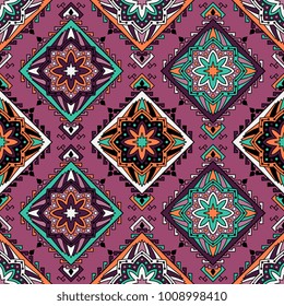 Seamless pattern ethnic style. Vintage decorative texture. Indian, arabic motive.