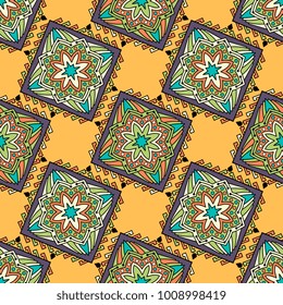 Seamless pattern ethnic style. Vintage decorative texture. Indian, arabic motive.