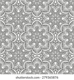 Seamless pattern ethnic style. Vintage decorative texture. Indian, arabic motive.