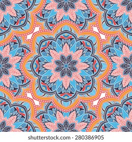 Seamless pattern ethnic style. Vintage decorative texture. Indian, arabic motive.