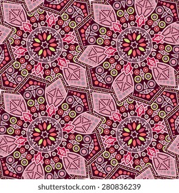 Seamless pattern ethnic style. Vintage decorative texture. Indian, arabic motive.