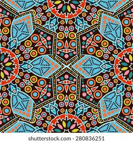 Seamless pattern ethnic style. Vintage decorative texture. Indian, arabic motive.