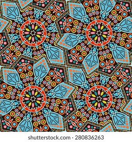 Seamless pattern ethnic style. Vintage decorative texture. Indian, arabic motive.