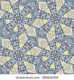 Seamless pattern ethnic style. Vintage decorative texture. Indian, arabic motive.