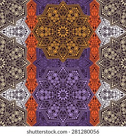 Seamless pattern ethnic style. Vintage decorative texture. Indian, arabic motive.