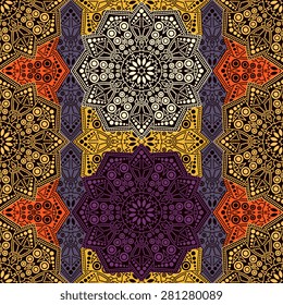 Seamless pattern ethnic style. Vintage decorative texture. Indian, arabic motive.