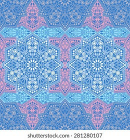 Seamless pattern ethnic style. Vintage decorative texture. Indian, arabic motive.