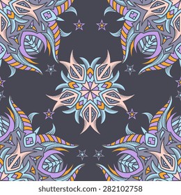 Seamless pattern ethnic style. Vintage decorative texture. Indian, arabic motive.