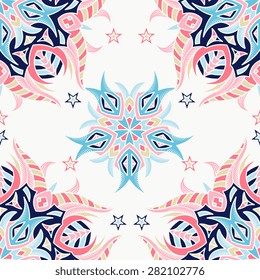 Seamless pattern ethnic style. Vintage decorative texture. Indian, arabic motive.