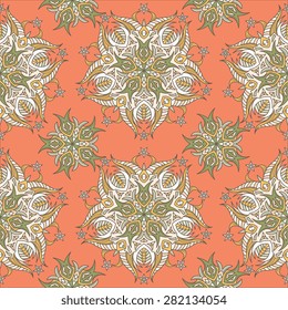 Seamless pattern ethnic style. Vintage decorative texture. Indian, arabic motive.