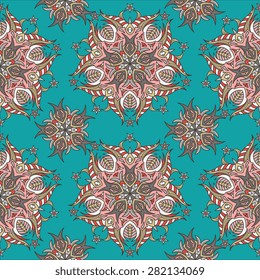 Seamless pattern ethnic style. Vintage decorative texture. Indian, arabic motive.