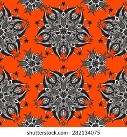 Seamless pattern ethnic style. Vintage decorative texture. Indian, arabic motive.