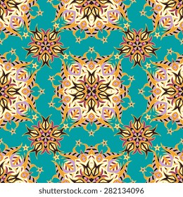 Seamless pattern ethnic style. Vintage decorative texture. Indian, arabic motive.